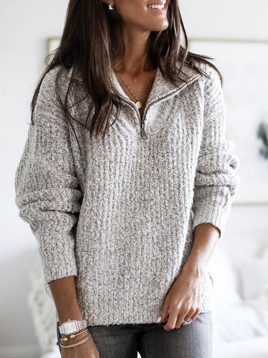 Emilia | Damen Half-Zip Strickpullover | Lässig & Vielseitig